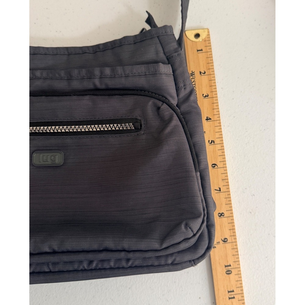 Lug Infinity Shimmy Crossbody Bag Charcoal Gray RFID Purse Pocket Organizer - Picture 15 of 15